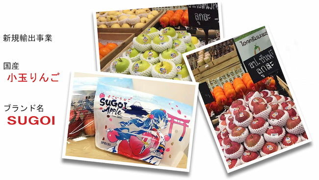 主に東南アジア向けに輸出されている小玉りんごの「SUGOI」