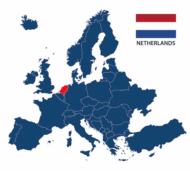 欧州地図とオランダの位置
