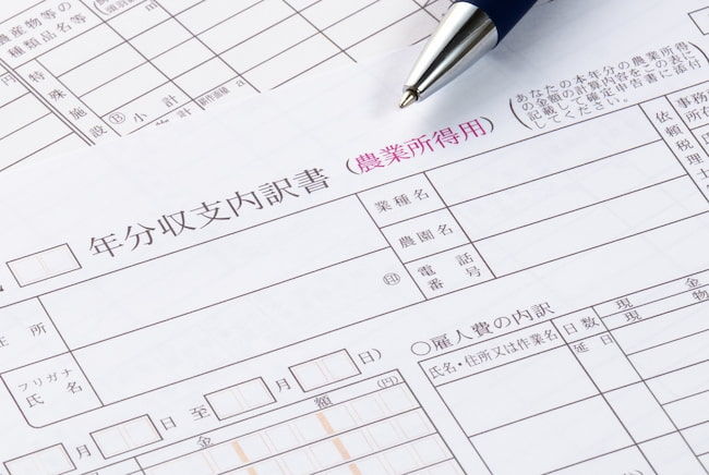 農業所得用　収支内訳書