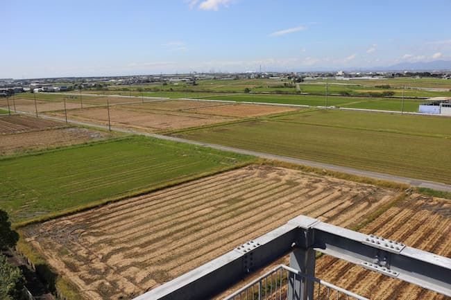 土地改良事業による区画整理が行われた農地