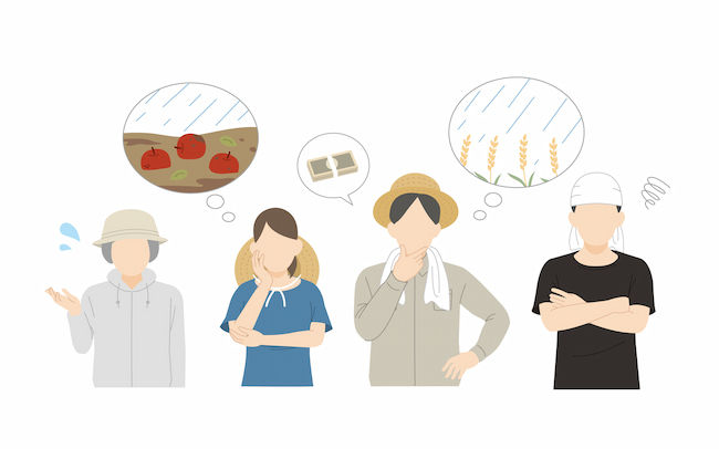 自然災害による収入減に悩む農家　イメージ
