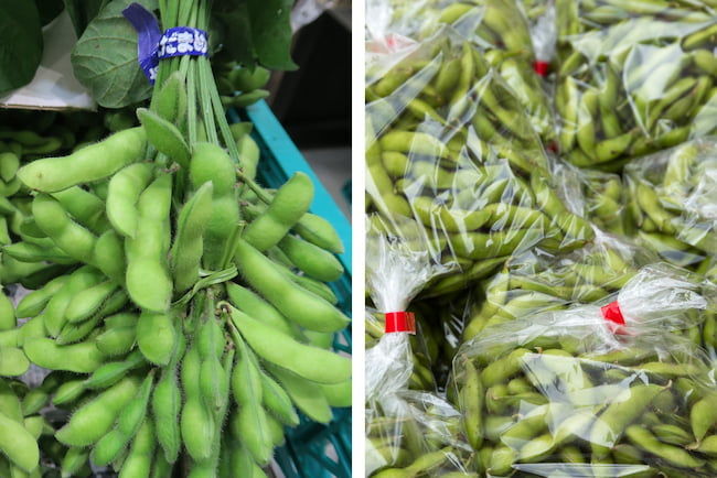 枝豆の荷姿 枝付き出荷 袋詰め出荷